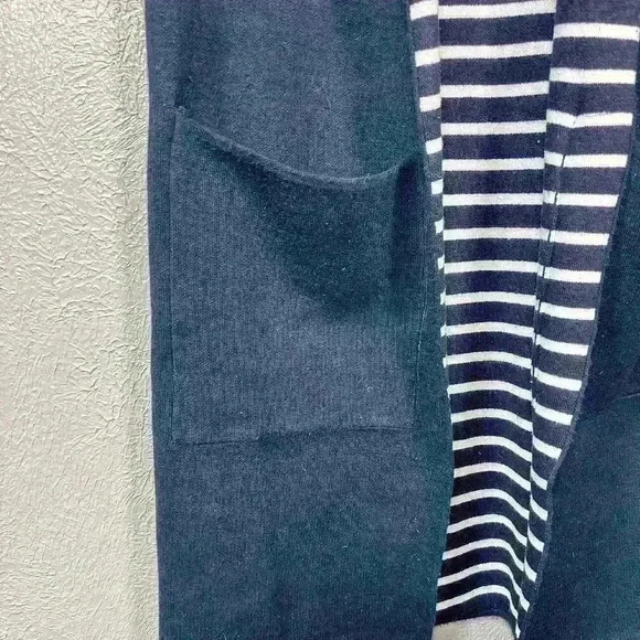 MOTH Extra Long Sleeveless Cardigan Cape Sweater Dark Blue Women One Size - Picture 11 of 11